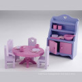 Casa de muñeca de madera rosa modelo de muebles en miniatura